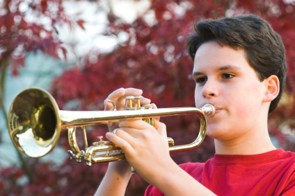 Children Playing Trumpet